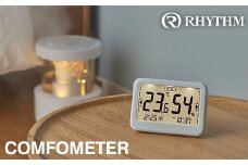 リズム 高精度デジタル温湿度計 COMFOMETER ライトグレー　【11100-1844】