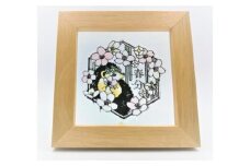 KOEDO川越硝子「切り絵ガラスアート」M（春分） ／ ステンドグラス エッチング 二十四節気 埼玉県