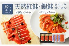 【食べくらべセット】天然紅鮭・銀鮭・スモークサーモン ／ さけ シャケ 燻製 食べ比べ 埼玉県 特産品