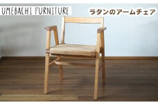 ラタンのアームチェア ／ 椅子 籐 軽量【UMEBACHI FURNITURE】