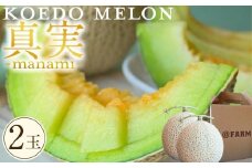 【令和7年発送分】KOEDO MELON　真実－manami－　2玉 ／ メロン 青肉 ギフト 埼玉県