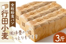 No.335 全粒粉食パン「行田小麦」3斤　約1200g ／ 食パン 香ばしい もちもち 埼玉県 特産品