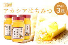 No.295 アカシアはちみつ　各約300g×3個（合計900g） ／ 蜂蜜 ハチミツ 埼玉県 特産