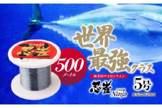 釣り糸 ナイロンライン『忍者』500m (5号) 20Lb グレー | 釣り 釣り具 糸 ナイロン 海釣り 川釣り ブラックバス バス バス釣り スピニング ベイト リール トラウト プロ 初心者 フッ素加工 レジャー アウトドア 人気 おすすめ 池上化工 埼玉県 所沢市