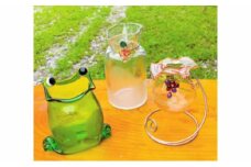 【ガラス製一輪挿し】カエル・大しぼり・金魚セット[52210763]