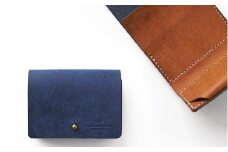 お札を折らない ミニ 財布 10 ブルーブラウン