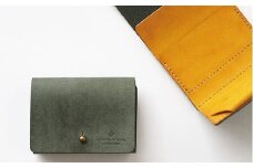 お札を折らない ミニ 財布 08 グリーンイエロー