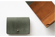 お札を折らない ミニ 財布 09 グリーンブラウン
