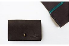 ガバッと開く名刺入れ兼カードケース 18 ブラックターコイズ