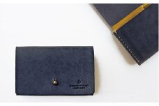 ガバッと開く名刺入れ兼カードケース 14 ネイビーイエロー