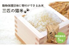三匹の猫米/動物保護に携われる/特別栽培米 5kg