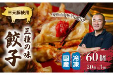 冷凍餃子 60個 (肉餃子20個・野菜餃子20個・みそだれ餃子20個) | 餃子 ぎょうざ ギョウザ 冷凍 冷凍食品 国産豚 国産 野菜 肉 みそだれ 大容量 おかず おつまみ ビール 詰め合わせ 辛味噌 惣菜 味噌 名店 保存 家族 BBQ バーベキュー とんかつぼたん 埼玉県 東松山市 