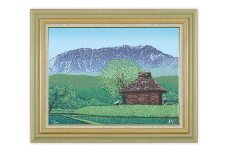 「緑奏大山」【 版画 額付 小川手漉和紙 小暮真望 東松山 埼玉県 芸術 美術 風景 自然 送料無料 鳥取県 日野郡江府町 御机 山 田畑 田んぼ バージョン 美しい ギャラリー アーティスト ART art アート 芸術 デザイン インテリア 絵画 限定版 芸術品 オリジナル 】