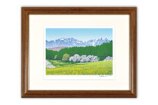 「春宴」【 版画 額付 日本版画会 小暮真望 東松山 埼玉県 芸術 美術 風景 自然 送料無料 埼玉県 東松山 バージョン 美しい ギャラリー アーティスト アート ART 芸術 デザイン インテリア 絵画 限定版 芸術品 オリジナル 長野県 大町 爺ヶ岳 鹿島槍 山岳 春 】