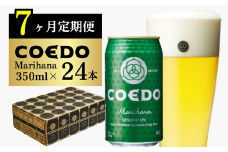 ＜7ヶ月定期便＞コエドビール 缶24本【 毬花 】(350ml×24本)計8400ml | 定期便 定期販売 COEDO コエド 350ml 24缶 クラフトビール 地ビール ビール 飲み比べ お酒 BBQ 宅飲み 家飲み 晩酌 ケース 1ケース 2ケース 3ケース 4ケース 5ケース 6ケース 埼玉県 東松山市