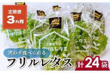 【定期便3ヵ月】 ＜洗わず食べられる・室内水耕栽培＞ フリルレタス 8袋(80～110g/袋)×3ヵ月 計24袋 | レタス 野菜 大容量 新鮮レタス オーガニック野菜 無農薬 野菜直送 フレッシュ サラダ用野菜 健康志向 こだわり フレッシュ 産地直送 食品ギフト セット 緑黄色野菜 新鮮 安心野菜 旬 低カロリー レタスボウル カロテン 定期便 スマイル農場 埼玉県 東松山市 