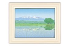 「爽気 鳥海山」 クリーム額 リミテッドエディション |  版画 額付 小川手漉和紙 日本版画会 小暮真望 芸術 美術 風景 自然 バージョン 美しい ギャラリー アーティスト アート ART 芸術 デザイン インテリア 絵画 限定版 芸術品 オリジナル 山形県 遊佐町 埼玉県 東松山市