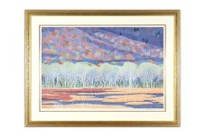 「萌樹」燻金額 | 埼玉県 東松山市 版画 額付 小川手漉和紙 日本版画会 小暮真望 芸術 美術 風景 自然 送料無料 バージョン 美しい ギャラリー アーティスト アート ART 芸術 デザイン インテリア 絵画 限定版 芸術品 オリジナル 群馬県 尾瀬ケ原