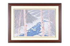 「白麗」茶額 | 埼玉県 東松山市 版画 額付 小川手漉和紙 日本版画会 小暮真望 芸術 美術 風景 自然 送料無料 バージョン 美しい ギャラリー アーティスト アート ART 芸術 デザイン インテリア 絵画 限定版 芸術品 オリジナル 群馬県 片品村 戸倉
