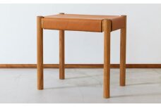 ヌメ革のスツール ケヤキ 林蔵 wood furniture | 椅子 いす イス スツール 家具 インテリア おしゃれ かわいい 幅45cm 無垢材 木製 木材 ヌメ革 ハンドメイド 手作り リビング キッチン 台所 シンプル 埼玉県 狭山市