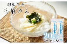 ひやむぎ 20人前 ( 200g × 10入 ) 常温 明治六年創業 武州羽生名産 花袋ひやむぎ 冷や麦 麺 そば 家庭用 大容量 中元 贈答 贈り物 ギフト お取り寄せ 羽生 名産