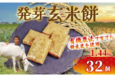 餅 発芽 玄米 32個 1.44kg 個包装 国産 おもち 備蓄 防災 お中元 小分け レンジ オーブン 簡単調理 有機 不耕起栽培 健康 食品 発芽玄米餅 埼玉県 羽生市 雨読晴耕村舎