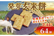 餅 発芽 玄米 64個 2.44kg 個包装 国産 おもち 備蓄 防災 お中元 小分け レンジ オーブン 簡単調理 有機 不耕起栽培 健康 食品 発芽玄米餅 埼玉県 羽生市 雨読晴耕村舎