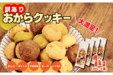 訳あり おからクッキー 1kg （ オレンジ 抹茶 チョコ シナモン チーズ ） 5種類 食べ比べ クッキー ソフトクッキー おから  スイーツ デザート 豆乳 豆乳クッキー ヘルシー 食物繊維 子ども おやつ お菓子 お徳用 詰め合わせ  ウィンズ・アーク 埼玉県 羽生市