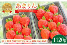 【事前受付】いちご あまりん 1.12kg (280g×4P) 苺 イチゴ ストロベリー 産地直送 ご当地 果物 くだもの フルーツ デザート 食品 冷蔵 げんき農場 埼玉県 羽生市