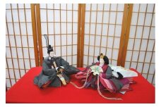 No.330 正絹大島紬・泥染め・お雛様単品［森田人形製作］ひな人形　雛人形