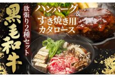 No.432 黒毛和牛欲張り2種セット［すき焼き用カタロース＆ハンバーグ］  