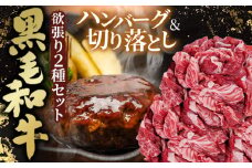 No.433 黒毛和牛欲張りセット 切り落とし 250g ハンバーグ 120g  8個