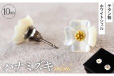 No.040-03 シェルのピアス ハナミズキ［ミニ］ チタン製ピアス ハンドメイド