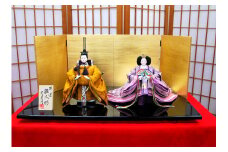 No.522 正絹黄櫨染（こうろぜん）立雛 ／ ひな人形 雛人形 お雛様 桃の節句 雛祭り 埼玉県 特産品