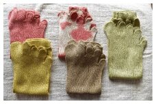 ＜S~Mサイズ×２足＞草木染め　冷えとりシルク５本指靴下　２足組　【11218-0054】