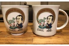【一万円札発行記念】ふっかちゃん＆渋沢栄一翁　湯呑＆マグカップセット（九谷焼）　【11218-0230】