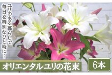 【産直】オリエンタルユリの花束【6本】　【11218-0533】