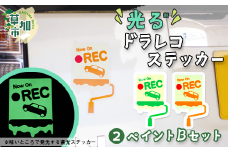 光るドラレコステッカー　ペイントBセット 2枚入り ｜埼玉県 草加市 ドライブレコーダー ステッカー 防犯 車 煽り運転 抑止 蓄光 光る 車用 発光ステッカー 防犯 防犯対策 夜道 夜 犯罪抑止 アイスクリーム アウトドア  耐水性 耐候性 アップサイクル 特殊フィルム