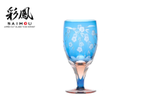 江戸切子 桜文様 足付ビール杯 ブルーピンク M-64-BP | 江戸切子 グラス 伝統工芸 綺麗 伝統 ギフト 誕生日 高級 海外 記念 還暦祝い 酒器 限定品 職人 お祝い ご褒美 日本土産 江戸切子 グラス コップ 日本製 プレゼント 贈り物 卒業祝い 就職祝い 記念品 贈答品 父の日 母の日 ミツワ ミツワ硝子伝統工芸 埼玉県 草加市