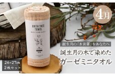 4月「桜」の木言葉 「純潔」　 BIRTH TREE TOWEL  | RYOKUSUIEN 緑酔園 草木染め THE NEWOLD WORKS バースツリータオル 桜 さくら サクラ 純潔 ガーゼ タオル ハンカチ  ふわふわ 植物 草木染ガーゼ アップサイクル エシカル ヘリンボーン ギフト贈り物 お祝い プレゼント 母の日 父の日 記念日　埼玉県 草加市 草加
