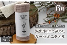 6月「ビワ」の木言葉 「温和」　 BIRTH TREE TOWEL  | RYOKUSUIEN 緑酔園 草木染め THE NEWOLD WORKS バースツリータオル ビワ 温和 ガーゼ タオル ハンカチ  ふわふわ 植物 草木染ガーゼ アップサイクル エシカル ヘリンボーン ギフト贈り物 お祝い プレゼント 母の日 父の日 記念日　埼玉県 草加市 草加