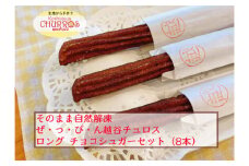 No.097-03 そのまま自然解凍　越谷チュロスロングサイズ　チョコシュガー8本 ／ スイーツ 手作り スペイン仕込み 埼玉県