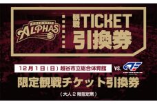No.127 12月1日 越谷市立総合体育館限定観戦チケット引換券（大人2階指定席） ／ スポーツ バスケットボール プロバスケットボールチーム 試合 越谷アルファーズ ファイティングイーグルス名古屋 埼玉県