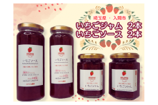入間市産3種の完熟いちごの「いちごジャム160ml×2個」&「いちごソース220ml×2本」【1389822】