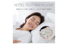 高級ホテル仕様の羽根枕(専用枕カバー付)　やわらかめ　日本製　フェザーピロー【1590065】
