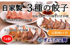 【定期便6ヵ月】3種のぎょうざ食べ比べセット（54個）