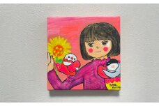 「絵描き文鳥 やま ゆりの」原画「ドキドキしちゃったの」