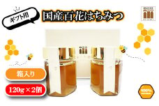 国産天然100% 百花はちみつギフトセット（120g）×2本（富士見養蜂園）