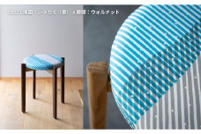 BEC-1（座面：シラカミ（青）ｘ脚部：ウォルナット）muniスツール