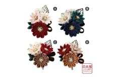 [№5720-7171]0248コサージュ 髪飾り つまみ細工 TC-022　アクセサリー 飾り フォーマル 卒業式 卒園式 入学式 入園式 結婚式 発表会 シルク 高級 髪飾り お洒落 和光市 埼玉県【B】